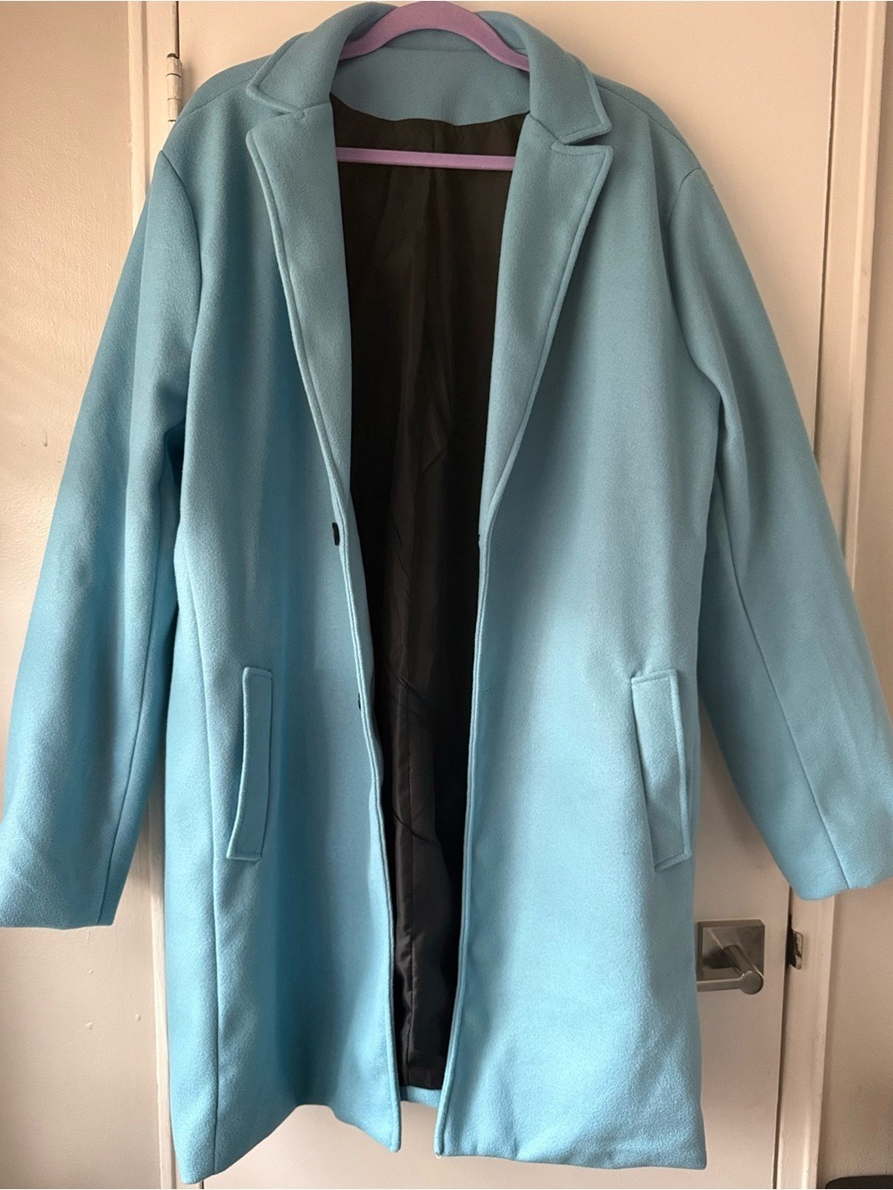 Manfinity SHEIN Light Blue Fully Lined Coat Men XL